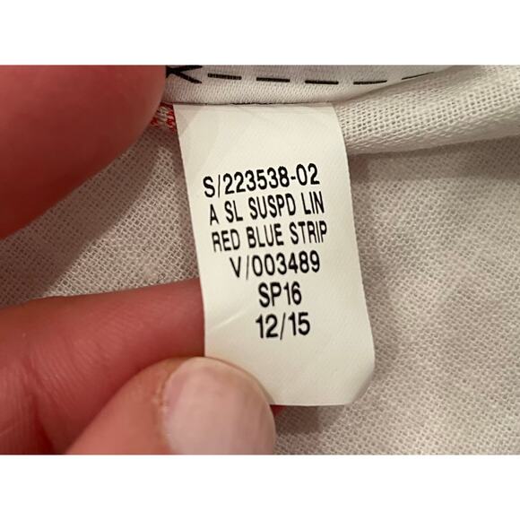 Old Navy Linen/Cotton Blend Sleeveless Tie Front Tank Top, Red Blue Stripe XXL - Picture 7 of 10